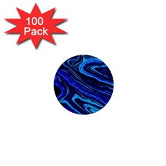 Blue Vivid Marble Pattern 16 1  Mini Buttons (100 Pack)  by goljakoff