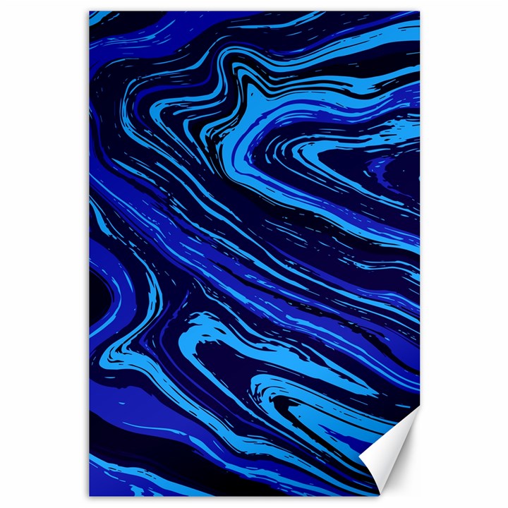 Blue Vivid Marble Pattern 16 Canvas 12  x 18 