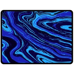 Blue Vivid Marble Pattern 16 Fleece Blanket (large)  by goljakoff