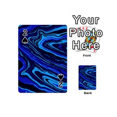 Blue Vivid Marble Pattern 16 Playing Cards 54 Designs (mini) by goljakoff