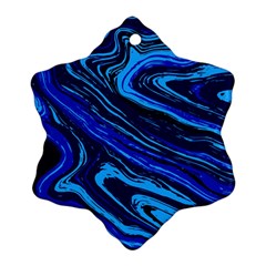 Blue Vivid Marble Pattern 16 Ornament (snowflake) by goljakoff