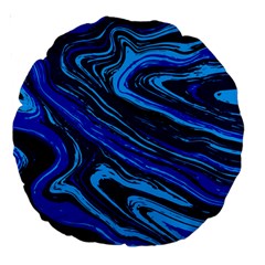 Blue Vivid Marble Pattern 16 Large 18  Premium Round Cushions by goljakoff
