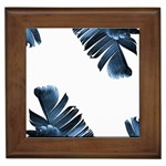 Blue banana leaves Framed Tile Front