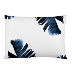 Blue Banana Leaves Pillow Case (two Sides) by goljakoff