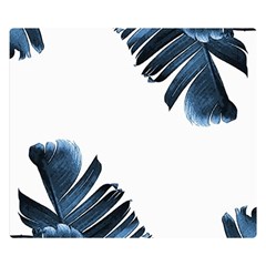 Blue Banana Leaves Double Sided Flano Blanket (small)  by goljakoff