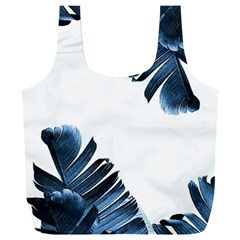 Blue Banana Leaves Full Print Recycle Bag (xxxl) by goljakoff