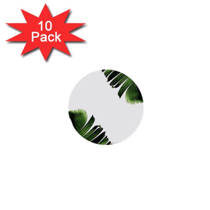 Green banana leaves 1  Mini Buttons (10 pack) 