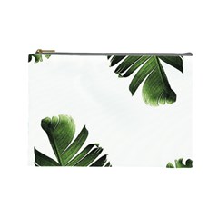 Green Banana Leaves Cosmetic Bag (large) by goljakoff