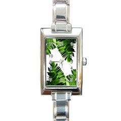 Banana Leaves Rectangle Italian Charm Watch by goljakoff