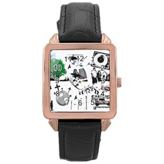 Skater-underground Rose Gold Leather Watch  by PollyParadise