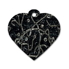 Abstract Surface Artwork Dog Tag Heart (one Side) by dflcprintsclothing