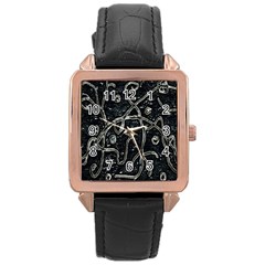 Abstract Surface Artwork Rose Gold Leather Watch  by dflcprintsclothing