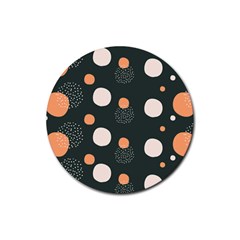 Black Peach White  Rubber Coaster (round)  by Sobalvarro