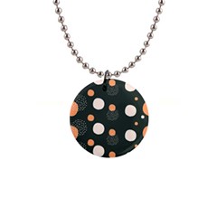 Black Peach White  1  Button Necklace by Sobalvarro