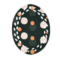 Black Peach White  Ornament (oval Filigree) by Sobalvarro