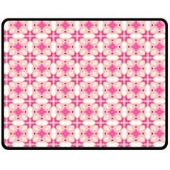 Pink-shabby-chic Double Sided Fleece Blanket (medium)  by PollyParadise