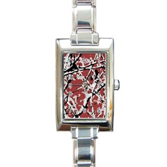 Vibrant Abstract Textured Artwork Print Rectangle Italian Charm Watch by dflcprintsclothing