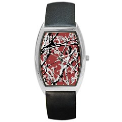 Vibrant Abstract Textured Artwork Print Barrel Style Metal Watch by dflcprintsclothing