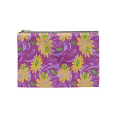 Folk Floral Pattern  Abstract Flowers Surface Design  Seamless Pattern Cosmetic Bag (medium) by Eskimos