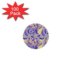 Folk floral pattern. Abstract flowers surface design. Seamless pattern 1  Mini Buttons (100 pack) 