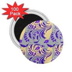 Folk floral pattern. Abstract flowers surface design. Seamless pattern 2.25  Magnets (100 pack) 