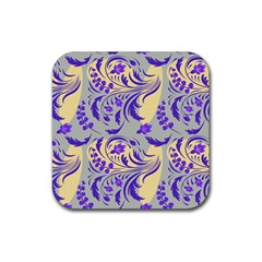 Folk floral pattern. Abstract flowers surface design. Seamless pattern Rubber Coaster (Square) 