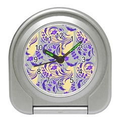 Folk floral pattern. Abstract flowers surface design. Seamless pattern Travel Alarm Clock