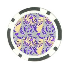 Folk floral pattern. Abstract flowers surface design. Seamless pattern Poker Chip Card Guard (10 pack)