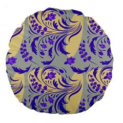 Folk floral pattern. Abstract flowers surface design. Seamless pattern Large 18  Premium Round Cushions