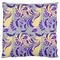 Folk floral pattern. Abstract flowers surface design. Seamless pattern Large Flano Cushion Case (Two Sides)