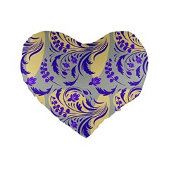 Folk floral pattern. Abstract flowers surface design. Seamless pattern Standard 16  Premium Flano Heart Shape Cushions