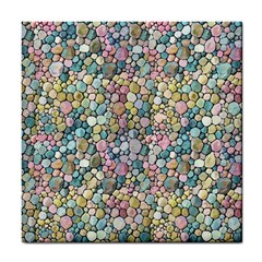 Multicolored Watercolor Stones Tile Coaster