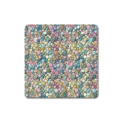 Multicolored Watercolor Stones Square Magnet by SychEva