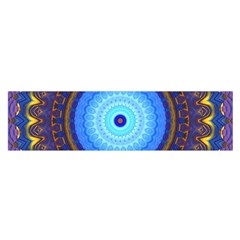 Blue Violet Midnight Sun Mandala Boho Hipppie Satin Scarf (oblong) by CrypticFragmentsDesign