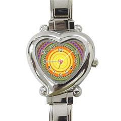 Neon Calliope Kaleidoscope Mandala Heart Italian Charm Watch