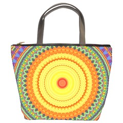 Neon Calliope Kaleidoscope Mandala Bucket Bag