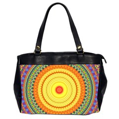 Neon Calliope Kaleidoscope Mandala Oversize Office Handbag (2 Sides)