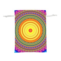 Neon Calliope Kaleidoscope Mandala Lightweight Drawstring Pouch (L)