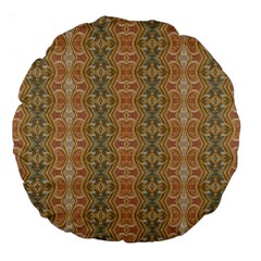 Vintage Ornate Geometric Pattern Large 18  Premium Flano Round Cushions