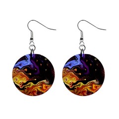 Nebula Starry Night Skies Abstract Art Mini Button Earrings by CrypticFragmentsDesign