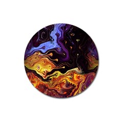 Nebula Starry Night Skies Abstract Art Magnet 3  (round) by CrypticFragmentsDesign