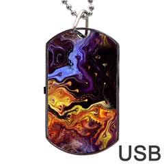 Nebula Starry Night Skies Abstract Art Dog Tag Usb Flash (two Sides) by CrypticFragmentsDesign