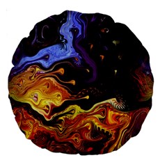 Nebula Starry Night Skies Abstract Art Large 18  Premium Round Cushions by CrypticFragmentsDesign
