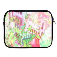 Boho Hippie Trippy Psychedelic Abstract Hot Pink Lime Green Apple Ipad 2/3/4 Zipper Cases by CrypticFragmentsDesign