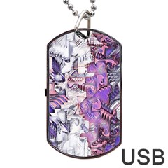 Blooming Lilacs Spring Garden Abstract Dog Tag Usb Flash (two Sides) by CrypticFragmentsDesign