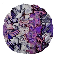 Blooming Lilacs Spring Garden Abstract Large 18  Premium Round Cushions by CrypticFragmentsDesign