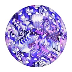 Weeping Wisteria Fantasy Gardens Pastel Abstract Round Filigree Ornament (two Sides) by CrypticFragmentsDesign