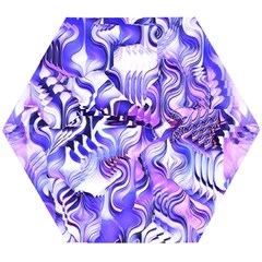 Weeping Wisteria Fantasy Gardens Pastel Abstract Wooden Puzzle Hexagon