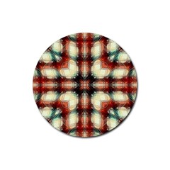 Royal Plaid  Rubber Coaster (round)  by LW41021