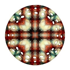 Royal Plaid  Round Filigree Ornament (two Sides) by LW41021